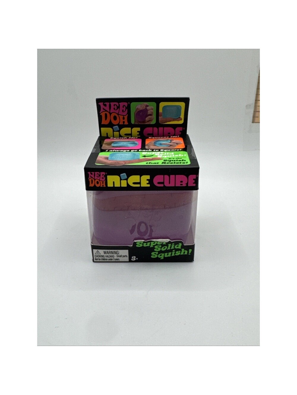 Schylling NeeDoh Nice Cube Purple Super Solid Squish Sensory Stress Toy NCBND